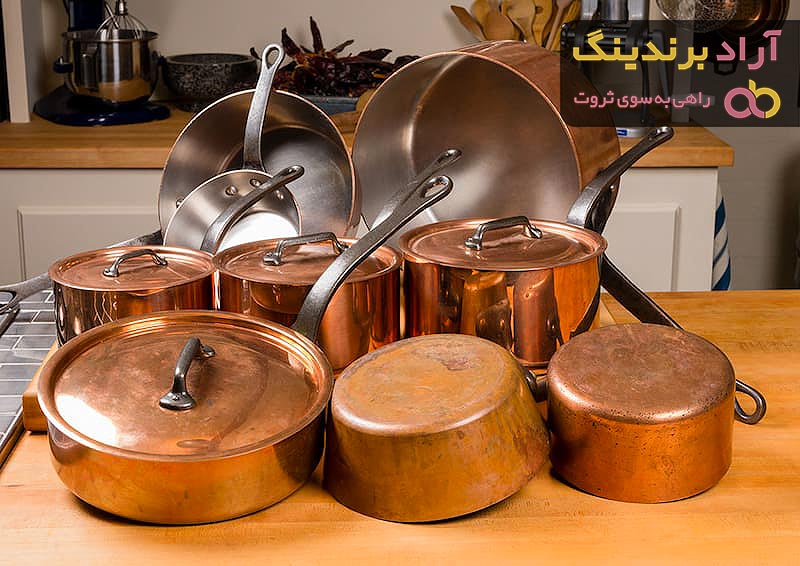 ظرف مسی ته گرد در جدول | خرید با قیمت ارزان