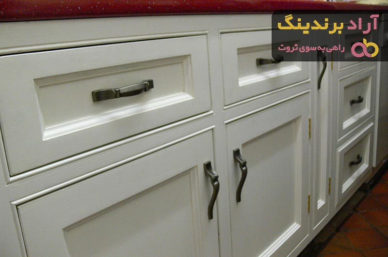 خرید و قیمت دستگیره کابینت سفید طلایی