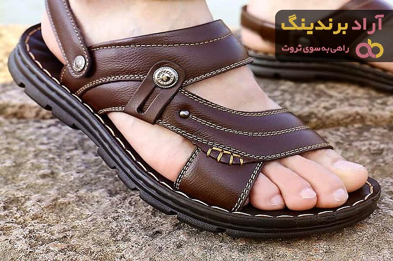 خرید صندل چرم قهوه ای مردانه + بهترین قیمت
