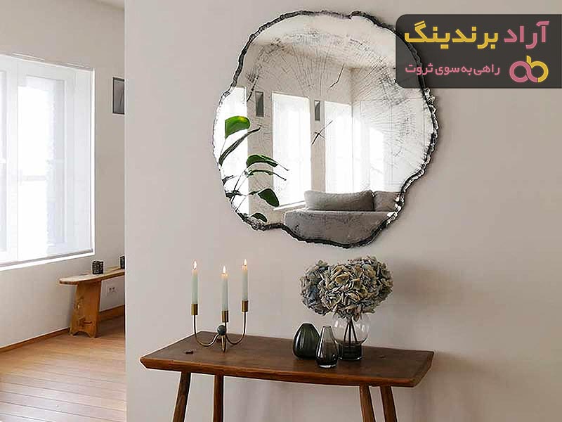 خرید و قیمت آینه دکوراتیو لوزی طلایی