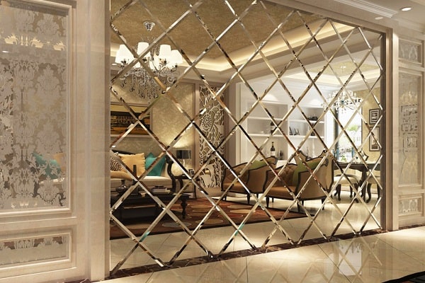 خرید آینه دکوراتیو لوزی شامپاینی با قیمت استثنایی