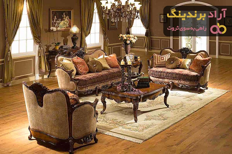 خرید و قیمت مبل فرانسوی پشت حصیری