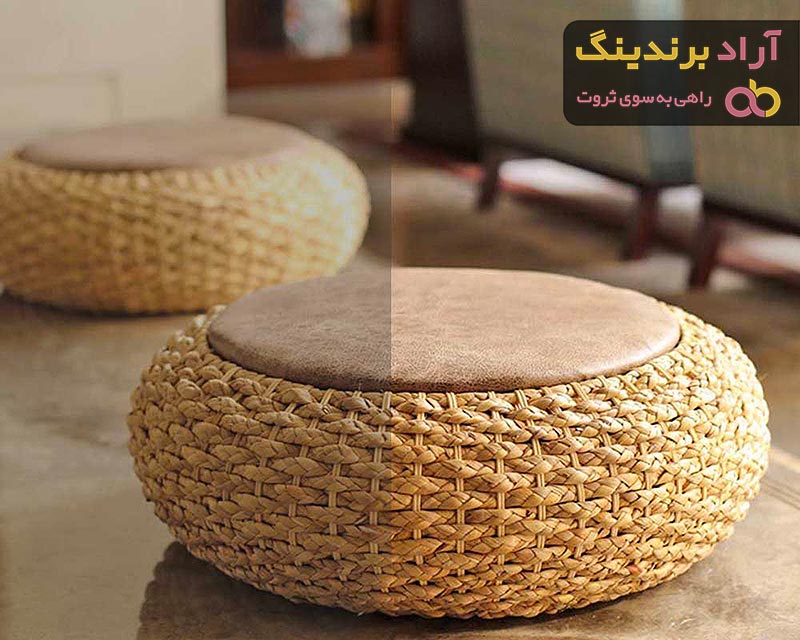 بهترین پاف حصیری گرد + قیمت خرید عالی