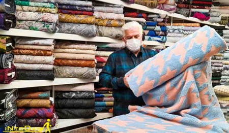 پارچه مبلی طلایی فیروزه ای قهوه ای کرم