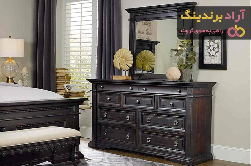 قیمت خرید آینه دراور چوبی + عکس