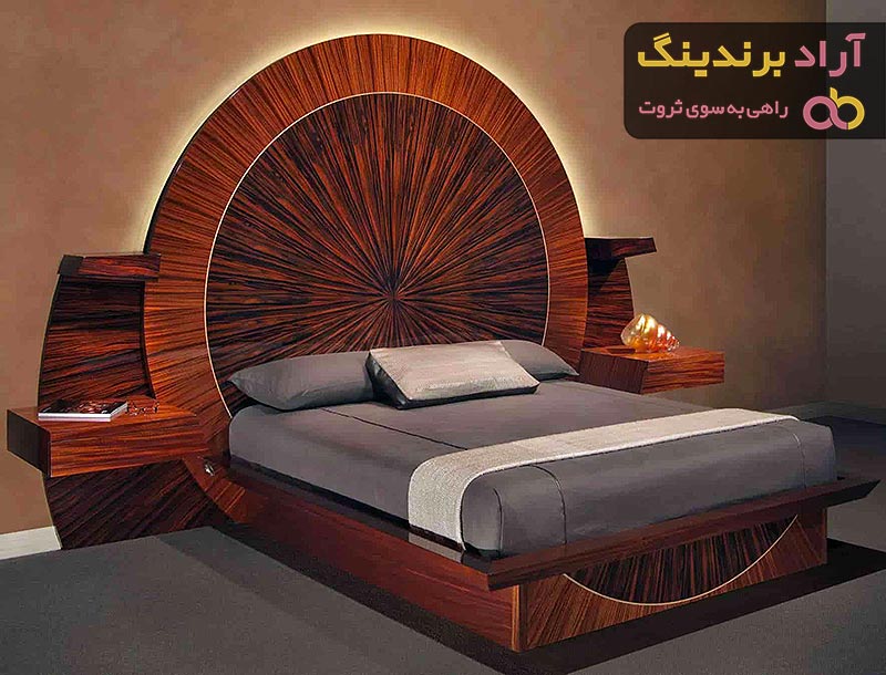 تخت خواب دونفره چوب راش | خرید با قیمت ارزان