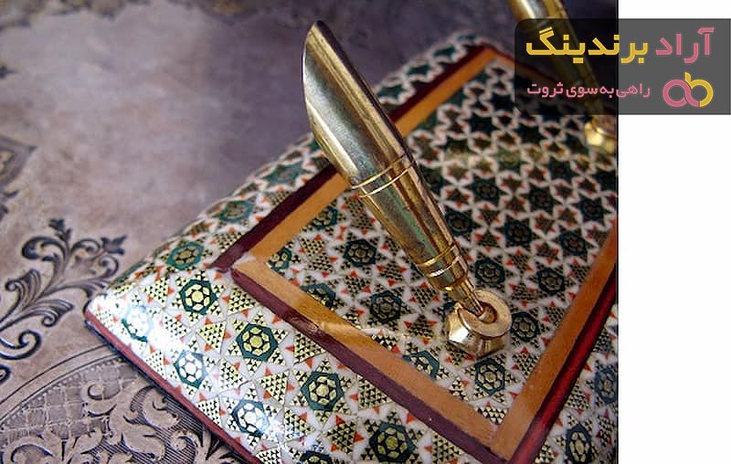 جا قلمی رو میزی خاتم کاری + بهترین قیمت خرید