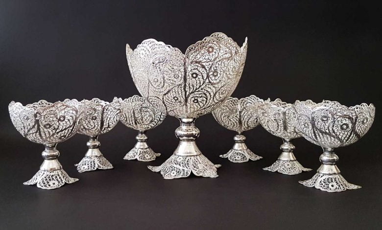 قیمت ظروف نقره + خرید انواع متنوع ظروف نقره