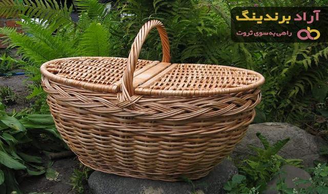 سبد حصیری چوبی 3 مدل دردار، دسته دار، پایه دار