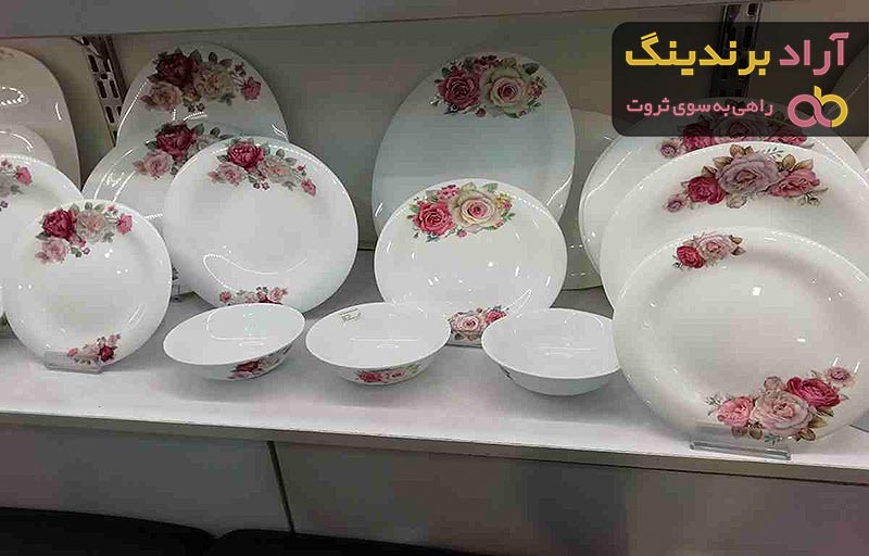 خرید ظروف چینی مشکی طلایی + قیمت عالی