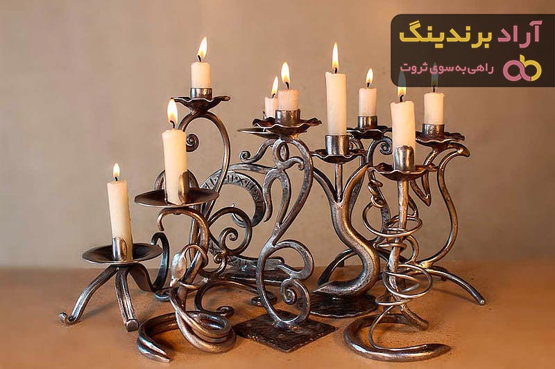 بهترین قیمت خرید شمعدان رومیزی برنزی