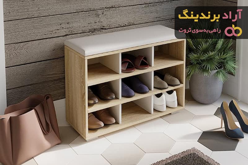 خرید جاکفشی ام دی اف طرح چوب + قیمت عالی