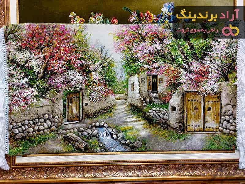قیمت تابلو فرش منظره کوچه باغ
