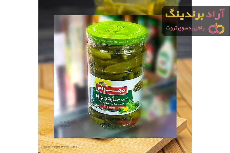 قیمت خیارشور شیشه ای مهرام