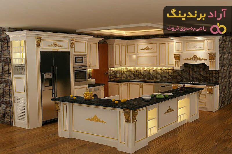 قیمت کابینت ام دی اف سفید طلایی