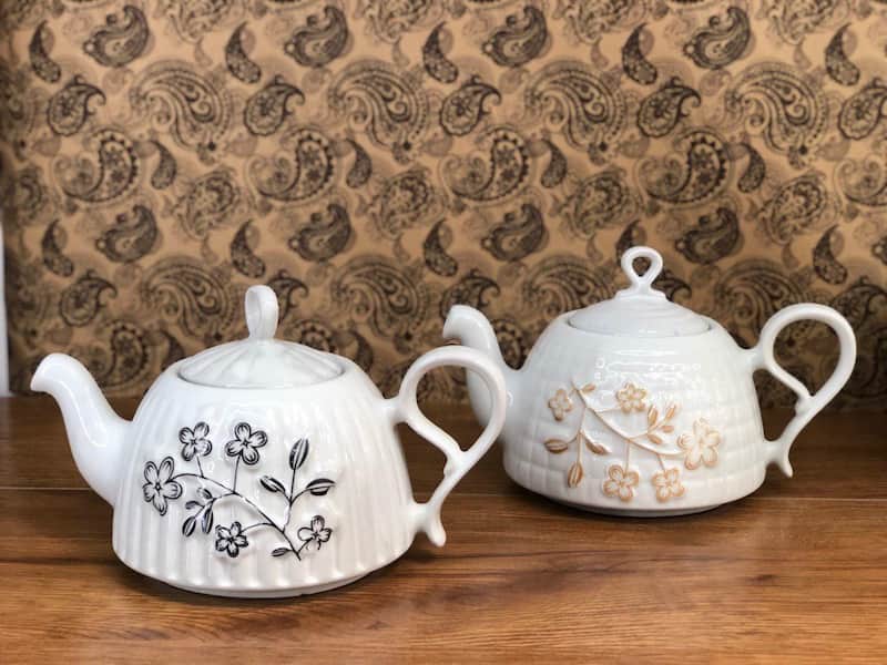 قیمت قوری چینی گل برجسته