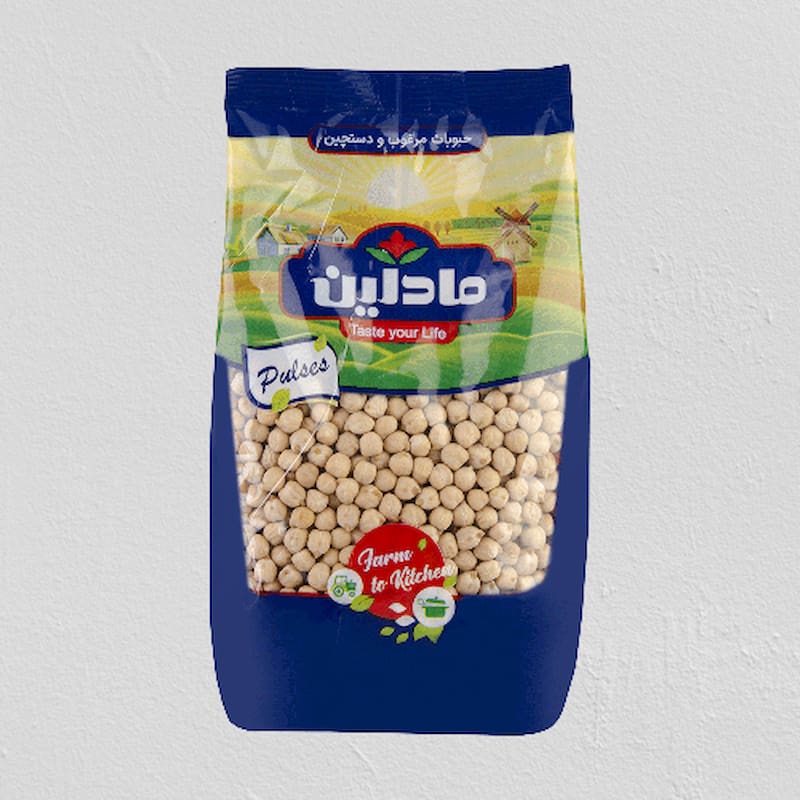 نخود مادلین؛ مرغوب دارای بسته بندی بهداشتی منبع ویتامین فیبر