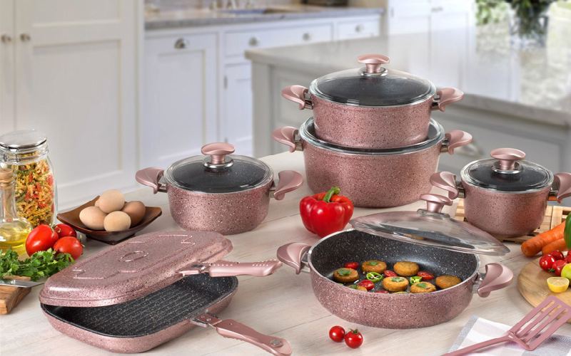 قابلمه گرانیتی عروس Pot دسته پلاستیک نسوز استحکام بالا