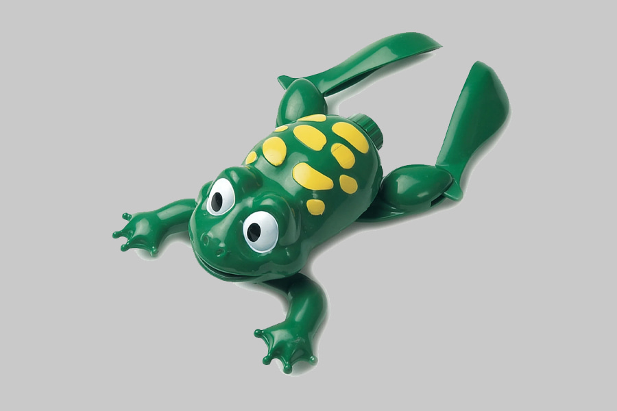 اسباب بازی قورباغه؛ پلاستیکی باتری دار 2 رنگ سبز سفید