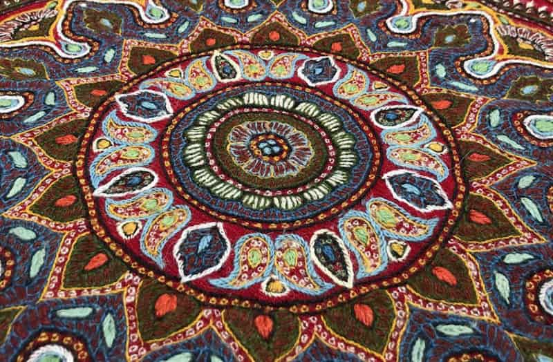 پته رومیزی گرد؛ پشم گوسفند 3 کاربرد پشتی کوسن تابلو