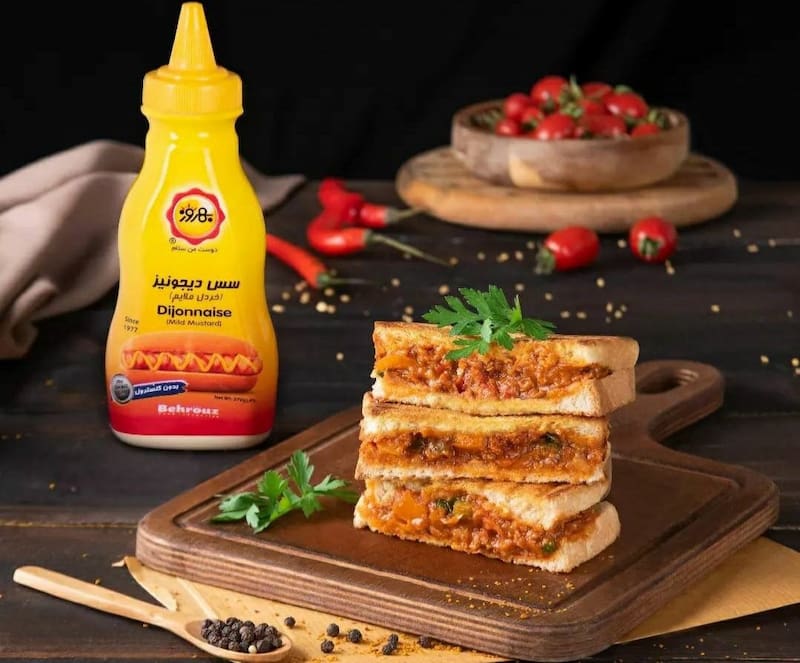 سس خردل بهروز؛ 2 نوع (تند معمولی) زرد غلیظ مناسب ساندویچ