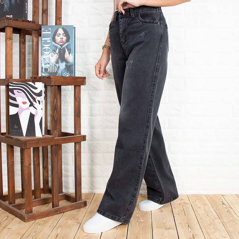 شلوار نیم بگ زنانه Pants فاق بلند جنس پنبه مقاوم