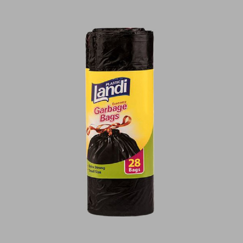 کیسه زباله رولی لندی؛ ساده بند دار پلیمری سیاه آبی قرمز