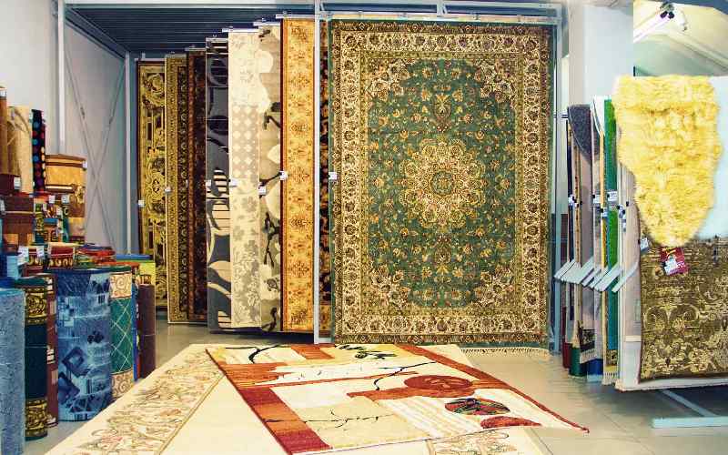 فرش نگین مشهد درب کارخانه؛ طوسی لاکی 500 تا 1200شانه