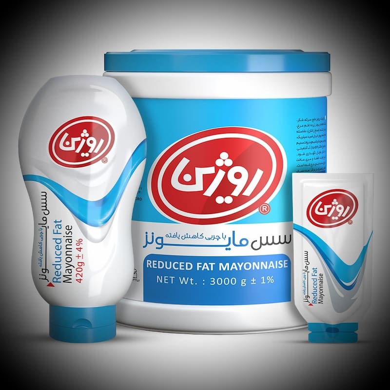 سس مایونز روژین mayonnaise sauce مناسب سالاد میزان کالری 68
