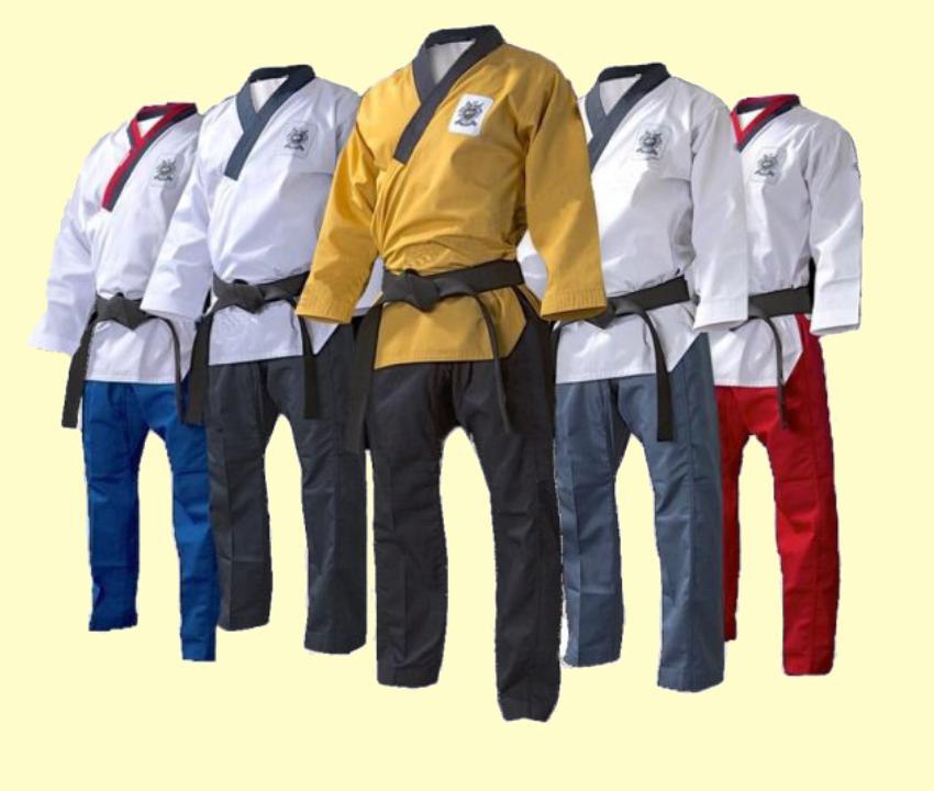 لباس رزمی تکواندو (دوبک) جنس پنبه ویسکوز ساده یکنواخت