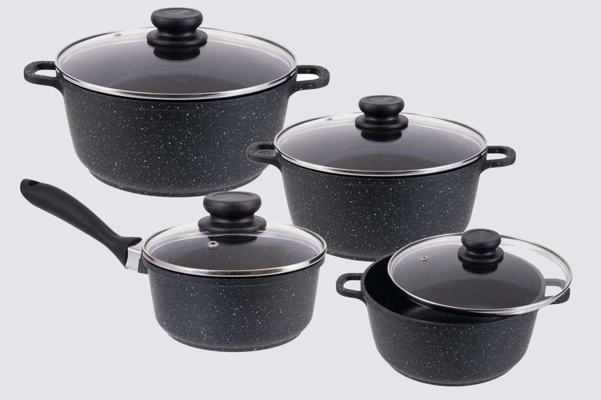 قابلمه گرانیتی هفت پارچه شارنیک؛ نچسب جنس آلومینیوم مقاوم برابر حرارت