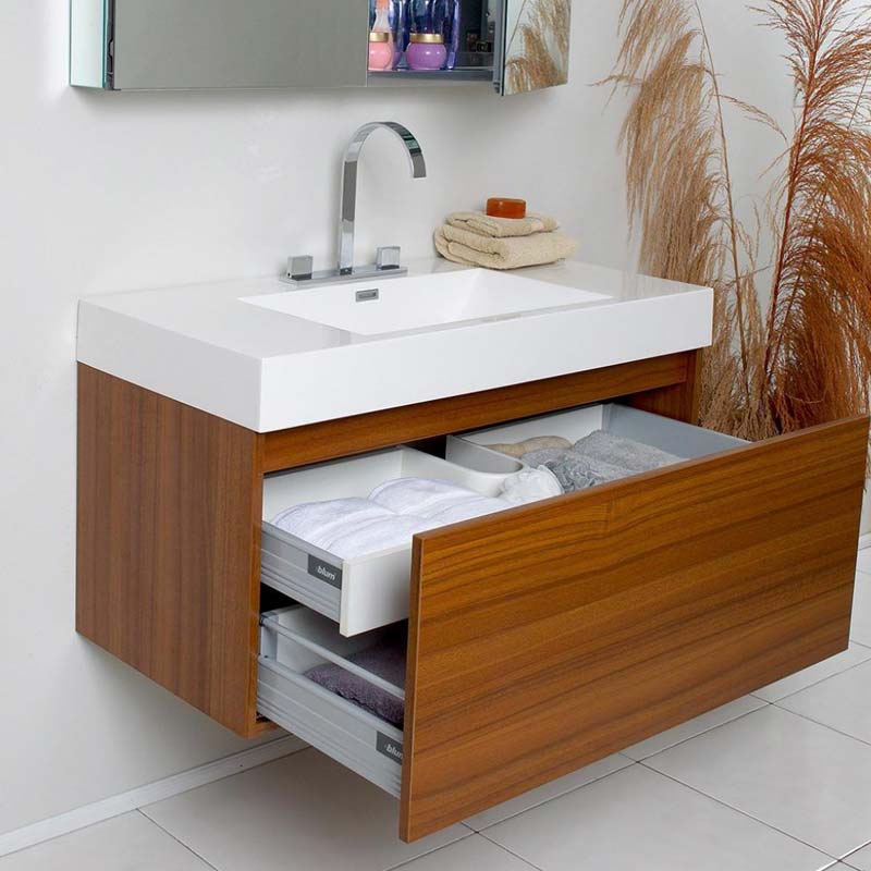 روشویی کابینتی سایز کوچک Cabinet vanity پایه دار بیضی شکل بدون لبه