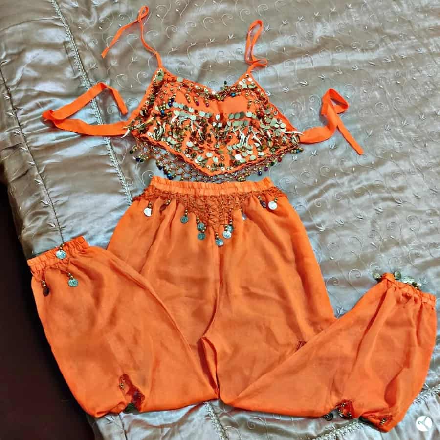 لباس رقص عربی؛ کیفیت بالا شامل (کمربند تاب بندی دامن) مناسب عروسی