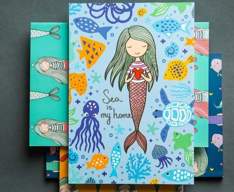 دفتر 80 برگ فانتزی؛ صحافی متفاوت 3 رنگ آبی صورتی قرمز