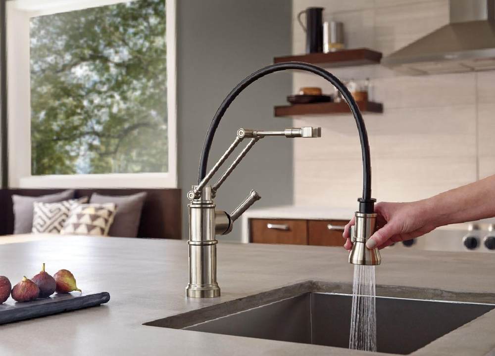 شیر آشپزخانه دو منظوره kitchen faucet استیل الم متحرک بلند