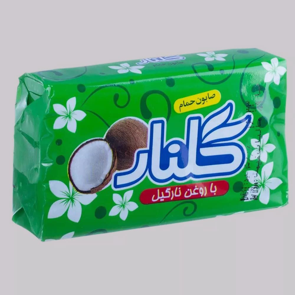 صابون گلنار 6 عددی رنگ سبز رایحه نارگیل سازگار با پوست