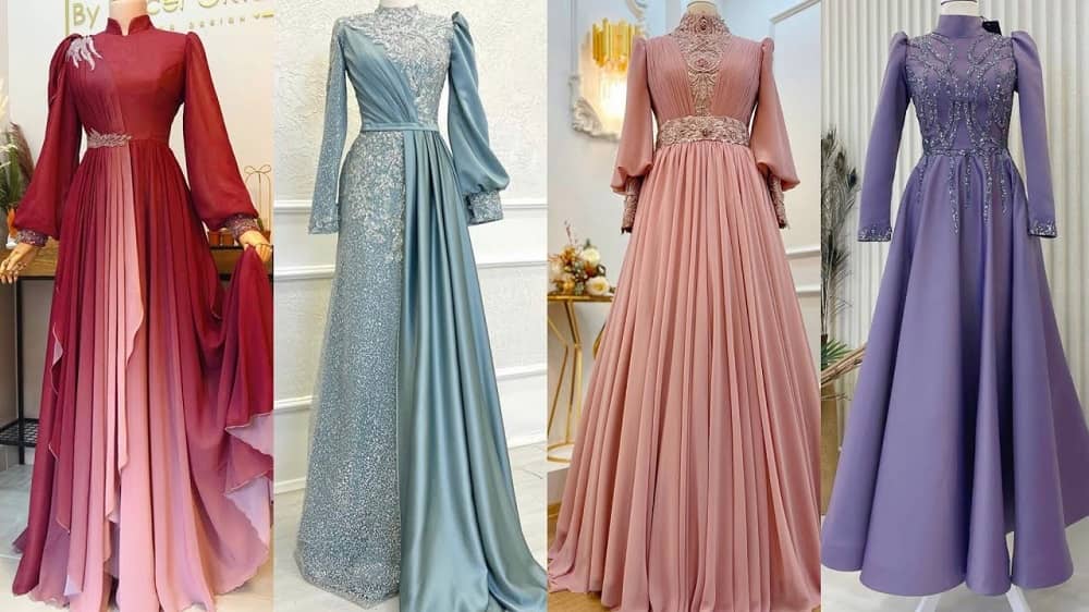 لباس مجلسی زنانه در رشت؛ باز پوشیده طرح دار (ساده گلدوزی شده)