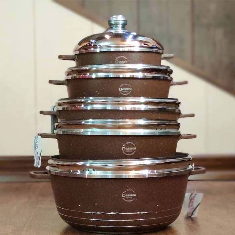 قابلمه چدن دسینی 10 پارچه؛ انتقال مناسب حرارت مقاوم نچسب