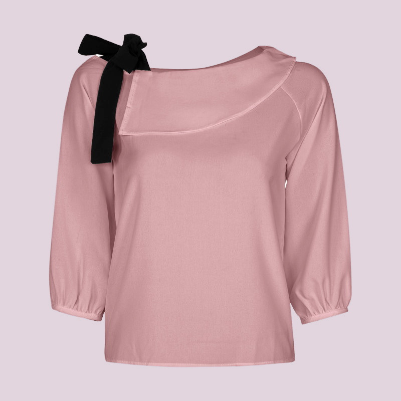 بلوز زنانه چینی؛ آستین بلند ضد چروک 2 جنس کرپ حریر