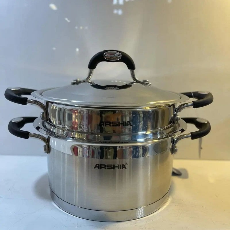 قابلمه تکی استیل عرشیا Pot ضد زنگ نچسب سایز 18 تا 36