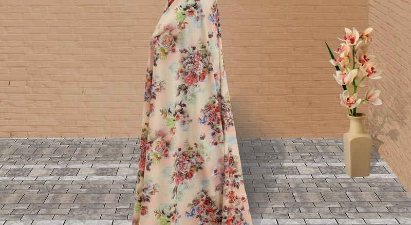 چادر نماز جشن تکلیف؛ تترون رنگ نباتی سفید گلبهی ابعاد 160*160