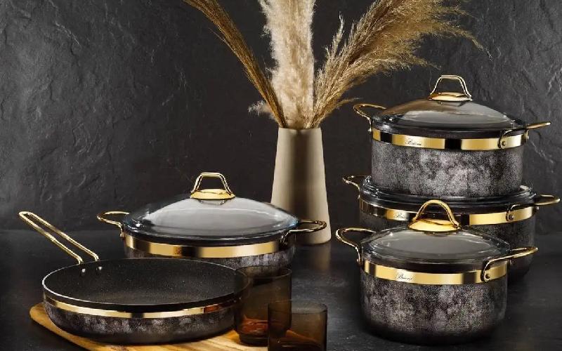 قابلمه گرانیتی نالینو؛ نچسب سبک 4 رنگ (صورتی مسی مشکی آبی)