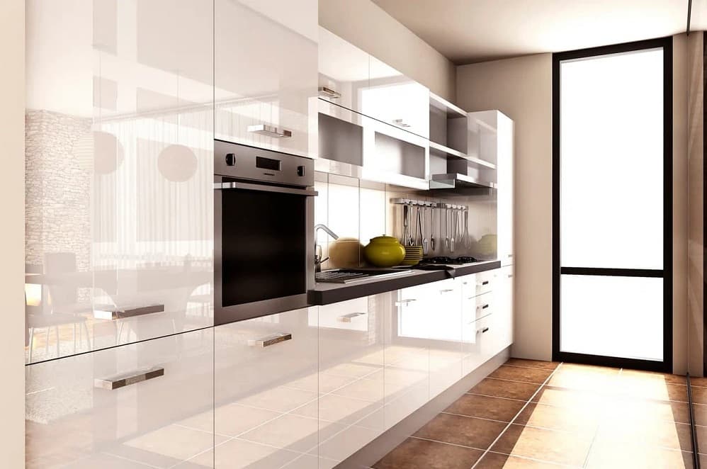 ام دی اف براق سفید (هایگلاس خانه ای) 3 کاربرد درب کمد نما دکوراسیون آشپزخانه