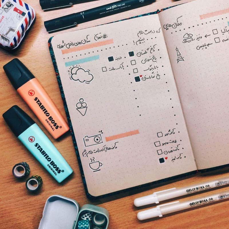 دفتر بولت ژورنال note book فنری ساده طرح رنگ متنوع