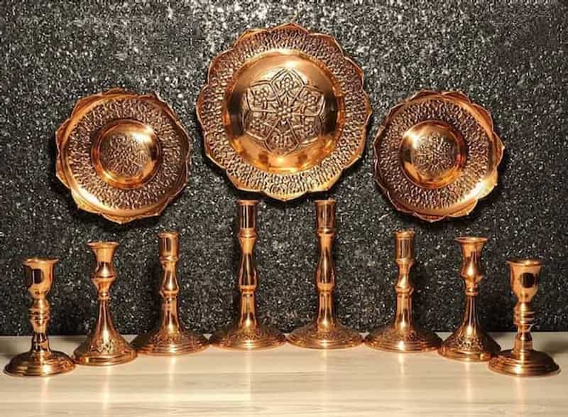 ظروف مسی به کیلو؛ ساده طرح دار میناکاری ساخت زنجان