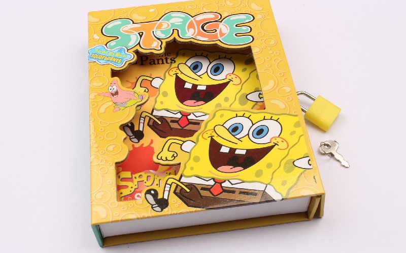 دفتر خاطرات بچه گانه جلد کارتونی 4 رنگ (صورتی سبز قرمز آبی)