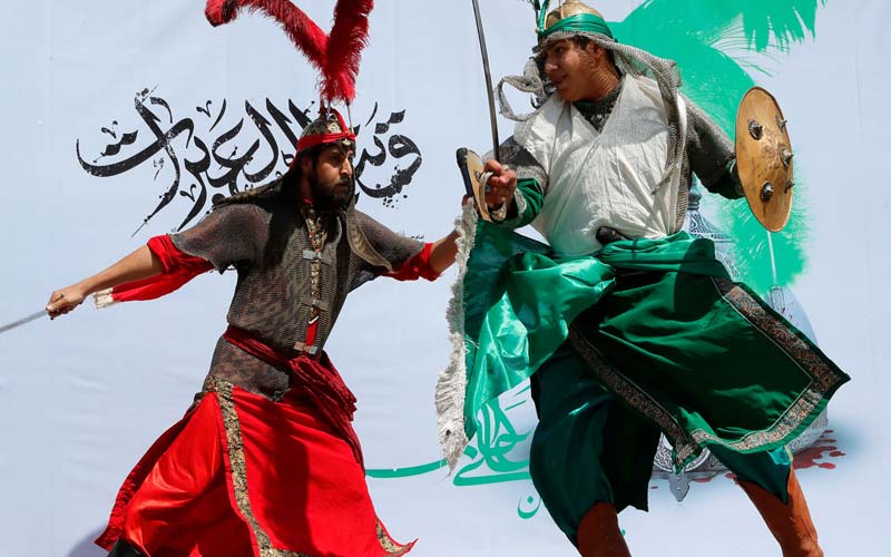 لباس تعزیه علی اکبر؛ پارچه استریج پلی استر 3 رنگ سبز مشکی سفید