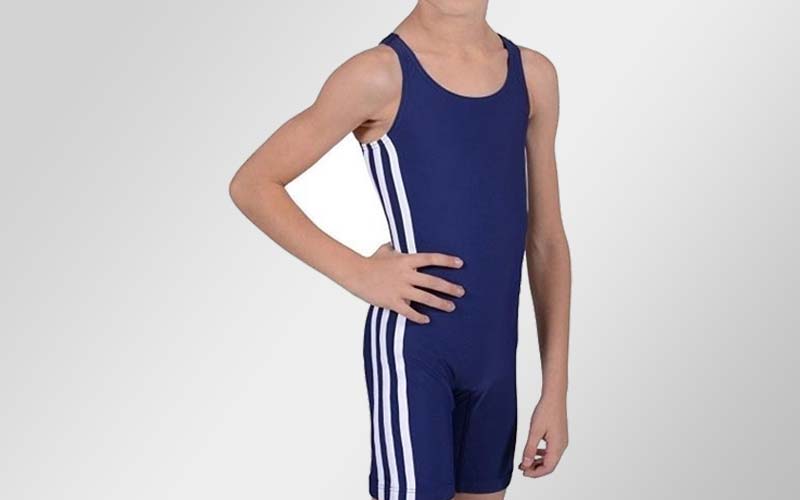 لباس کشتی نوجوانان؛ کوتاه بلند 2 رنگ قرمز آبی جنس اسپاندکس نایلون