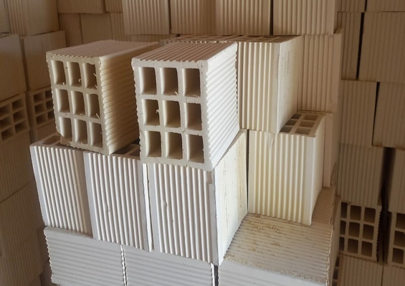 آجر سفال گرگان brick وزن سبک 4 رنگ کرمی سفید قهوه ای نارنجی