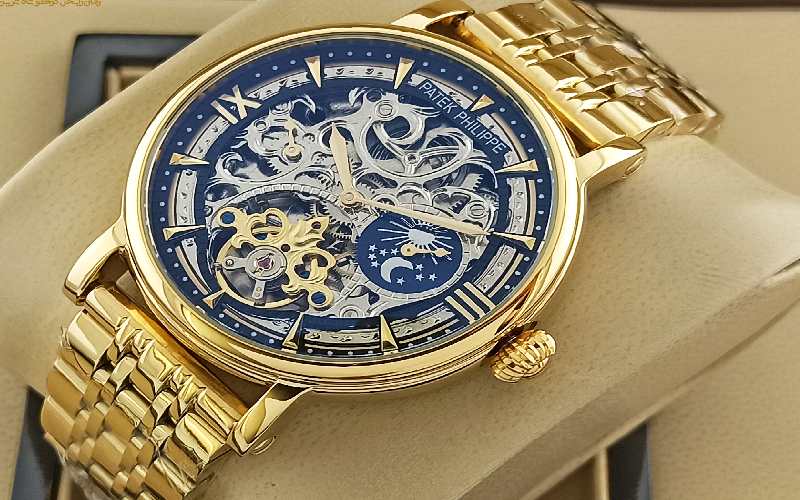 ساعت پتک فیلیپ؛ جنس طلای (سفید زرد) پلاتین موتور پیچیده سیلیکونی
